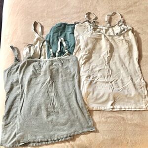 Lot of 6 Nursing tank tops (2 grey/2 pink/1 green/1 white) size small